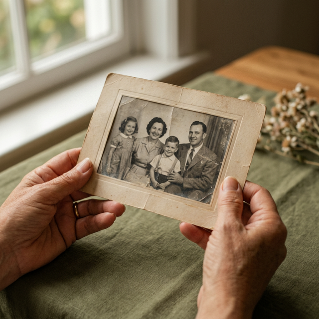 Sharing family memories and contacting our memorial photo studio